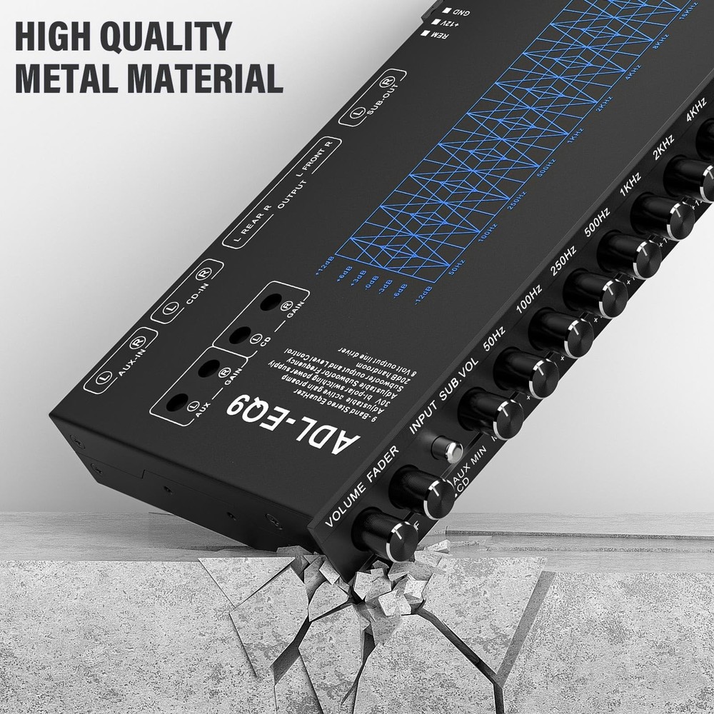 Suacopzar 9 Band Car Audio Equalizer, Graphic Equalizer EQ 9 -