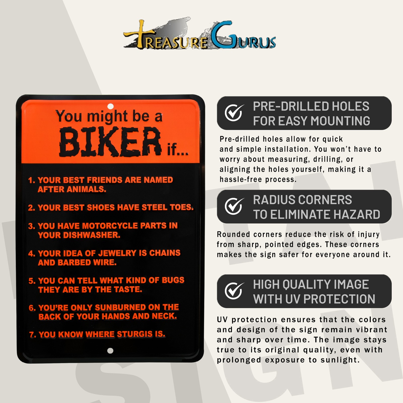 Funny You Might Be Biker If Sign Man Can Wall Art Poster Garage, Bar Room Decor