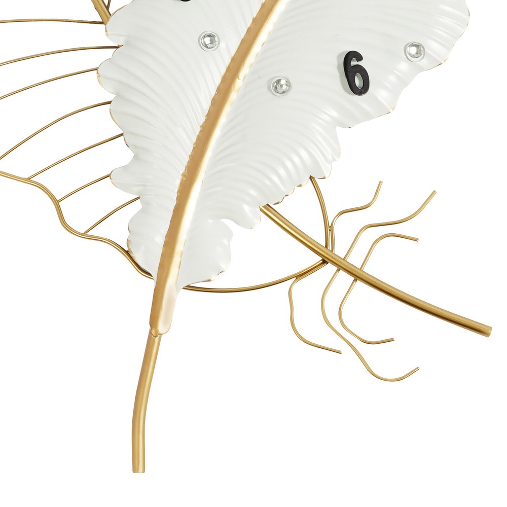 Large Wall Clock, Feather-shaped Wall Clock, Decorative Wall Clock for Home