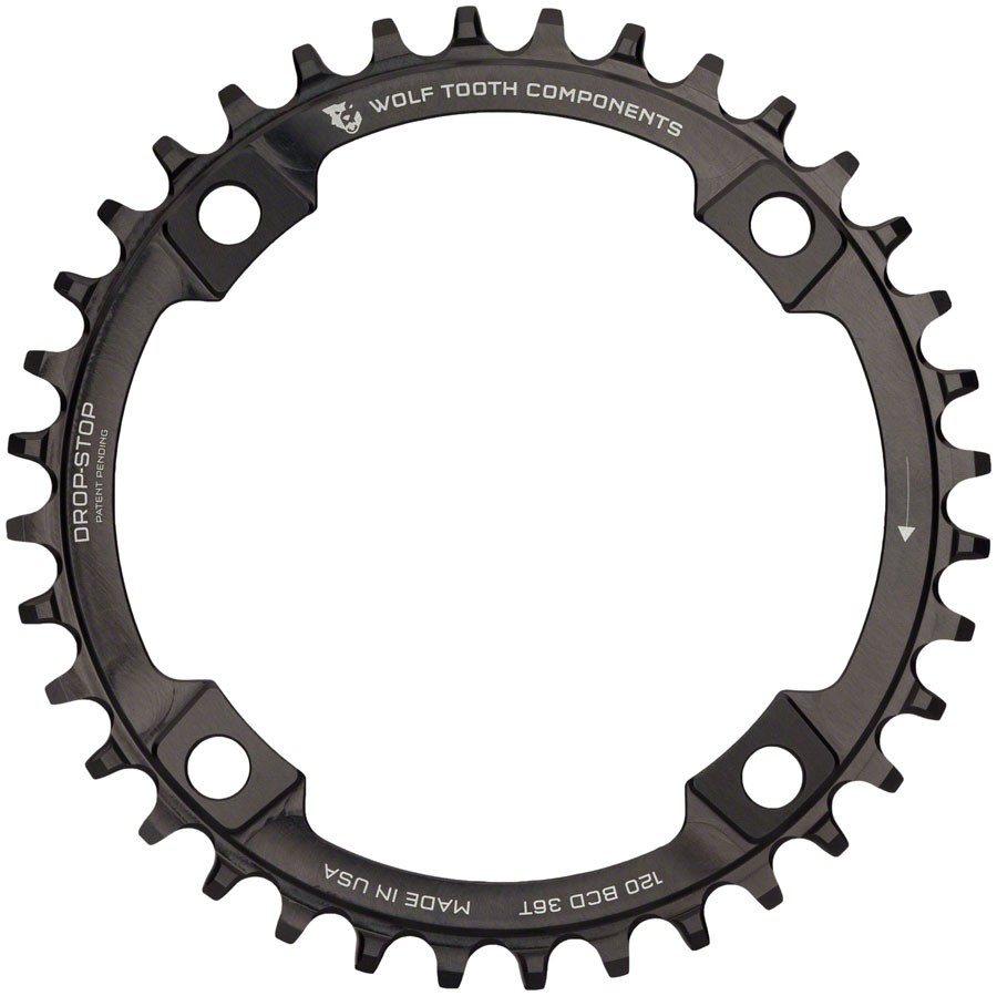 Wolf Tooth Components 36t 120bcd Drop-Stop Single Chainring Black