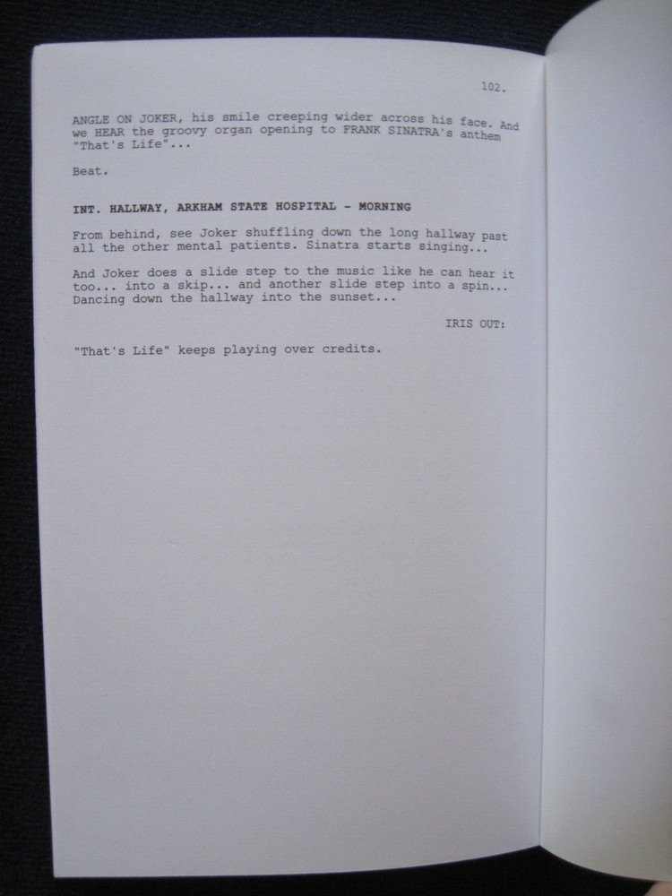 ORIGINAL SCRIPT - JOKER - OSCAR CONSIDERATION 1st Ed in Book Form
