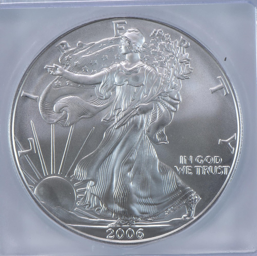 2006-W Burnished Silver Eagle Anniversary Set MS70 ICG