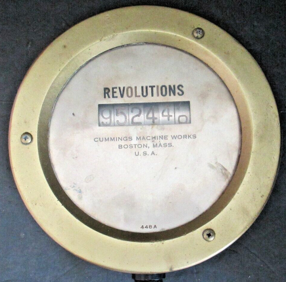 VINTAGE CUMMINGS MACHINE WORKS REVOLUTION COUNTER / MACHINE ENGINE STEAM
