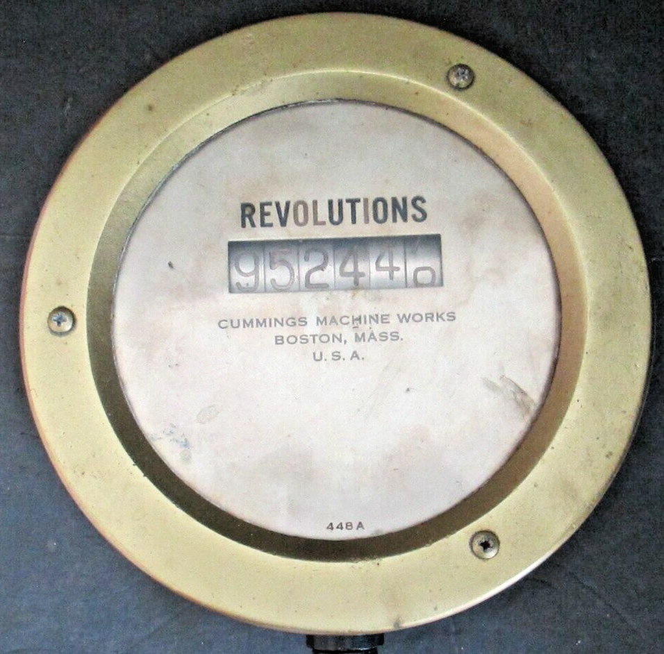 VINTAGE CUMMINGS MACHINE WORKS REVOLUTION COUNTER / MACHINE ENGINE STEAM
