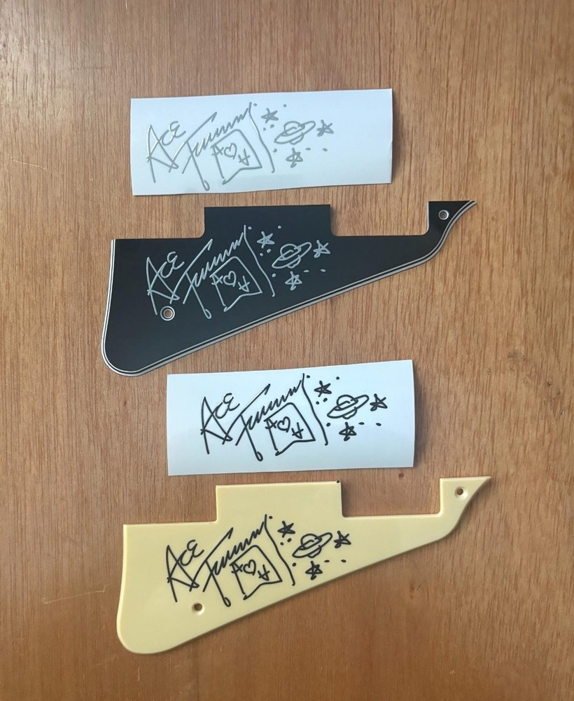 Ace Frehley Les Paul Guitar  autograph UV DTF  sticker suitable for pickguard