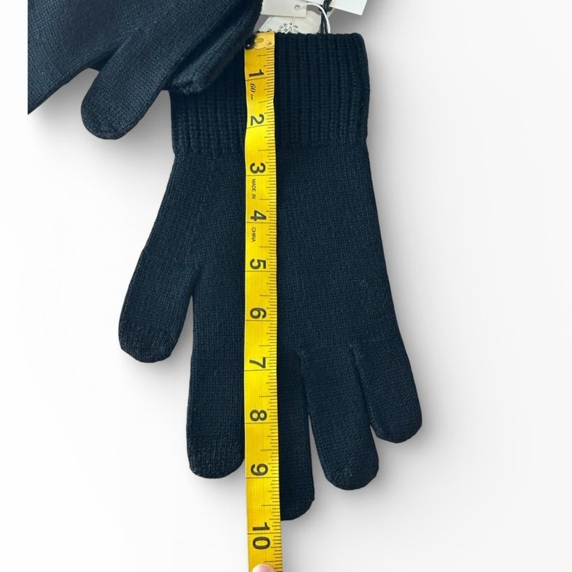 Coach Knit Tech Gloves With Rubber Patch Black L/XL