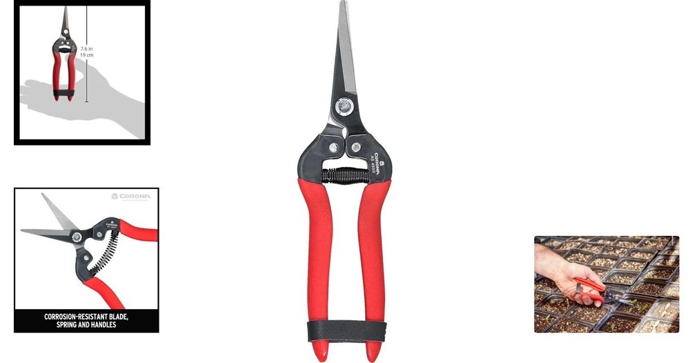 Precision Long Straight Snip Pruning Shears - Lightweight & Durable Design