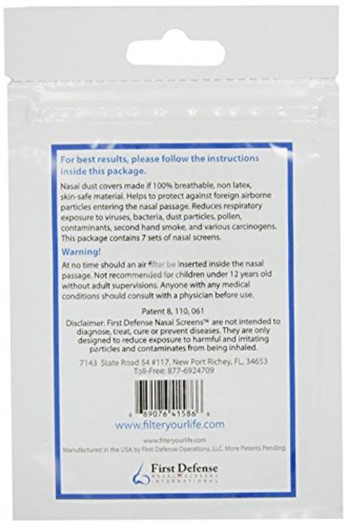 First Defense Nasal Screens, 7-Sets Per Pack