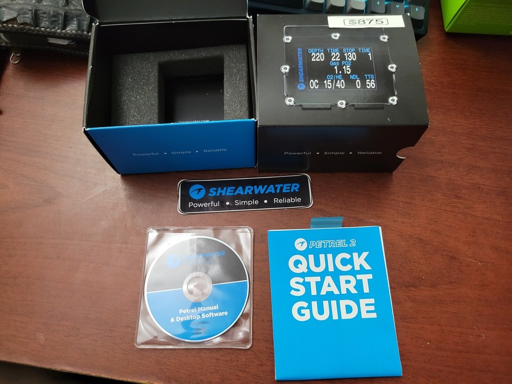 Shearwater Petrel 2 Retail Packaging, software and manuals. NO COMPUTER.