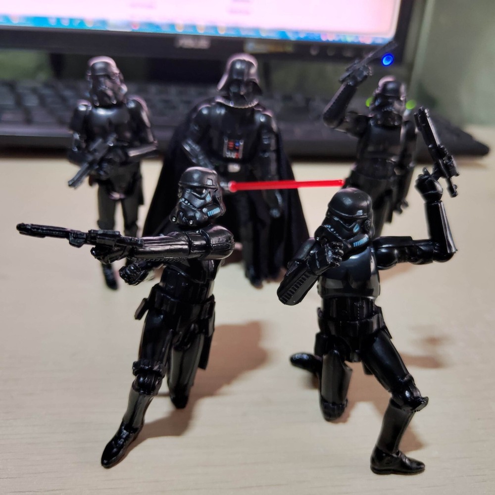 Lot of 5pcs 3.75" Star Wars  Black Shadow Stormtrooper & Darth Vader Figures