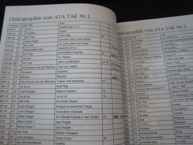 Neu Deutsche Welle Japan Discography Book Ata Tak Ink Pure Freude Kraut Rock