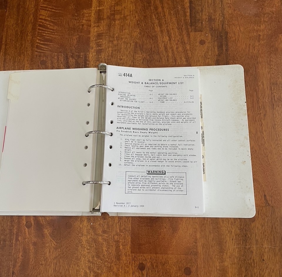 Cessna 414a Pilots Operating Handbook