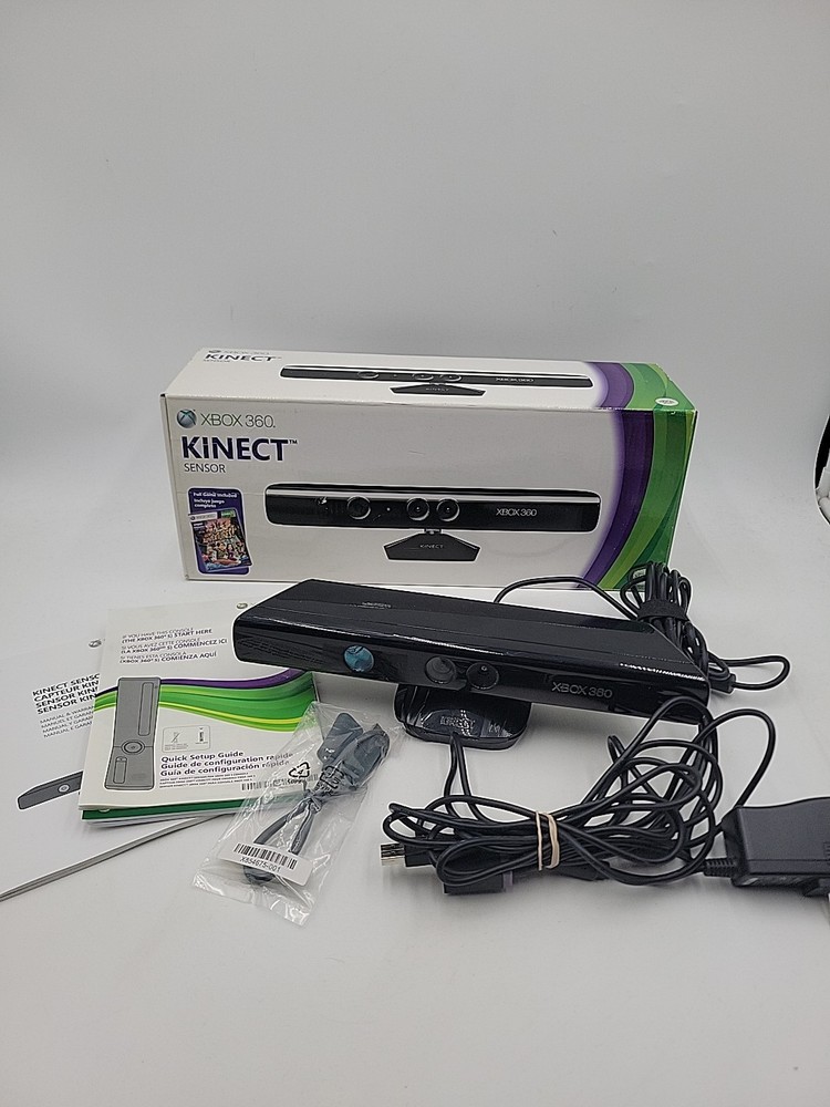 Microsoft Xbox 360 Kinect Motion Sensor Bar With Cables And Manuals (READ)