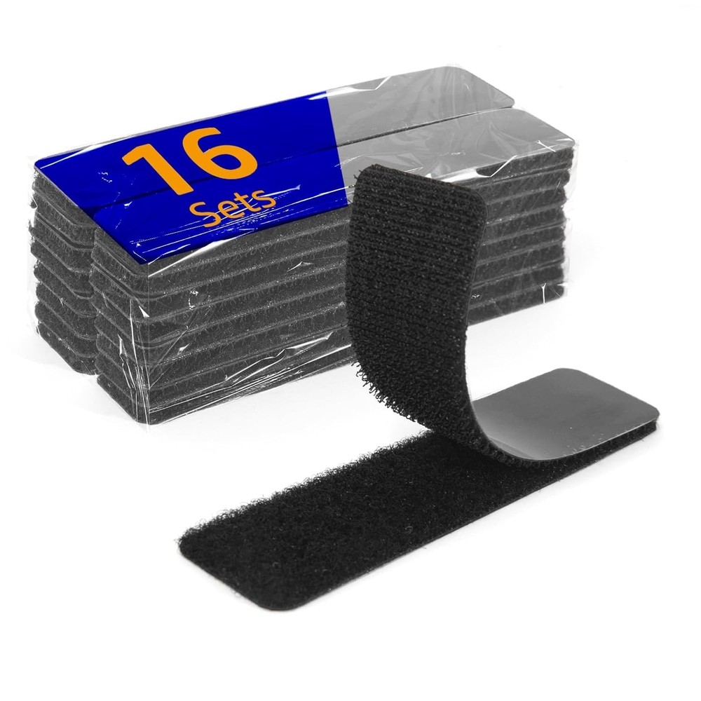 Versatile 1x4 Inch Hook & Loop Strips - Strong Adhesive, 16 Sets for All Uses