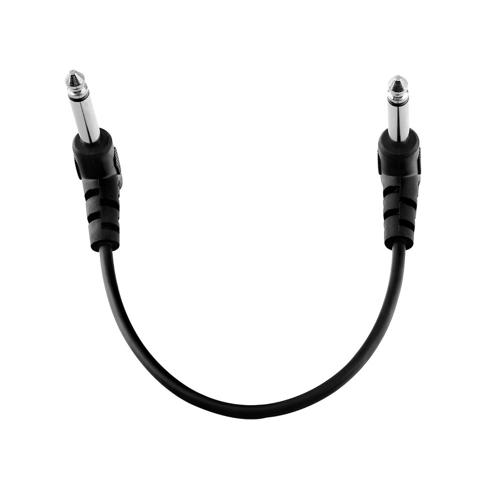 6 Inch Guitar Patch Cable Guitar Effect Pedal Cables Black 1/4" TS Right Angle