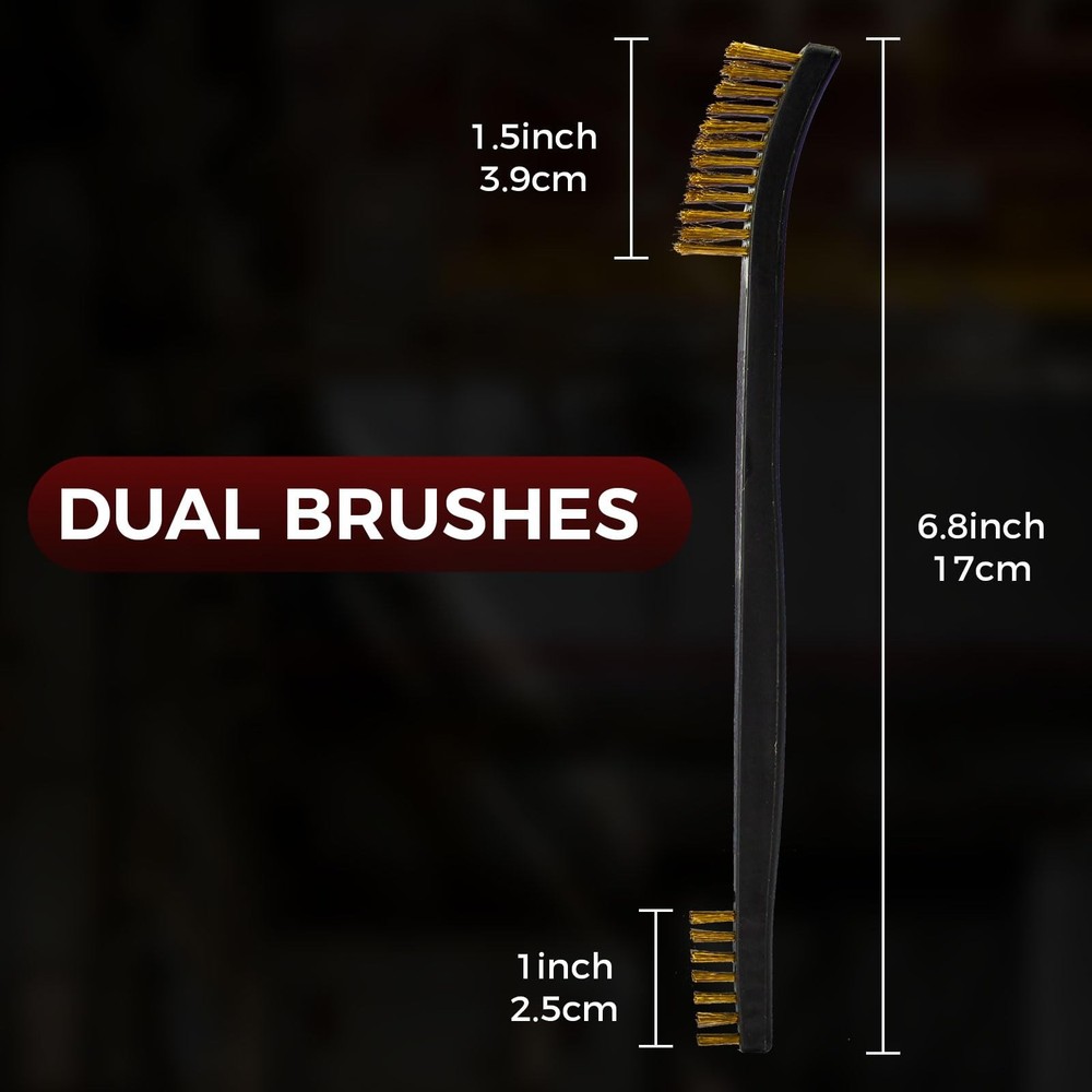 12 Pack Double-Ended Gun Cleaning Brushes Set, Brass Brush 12