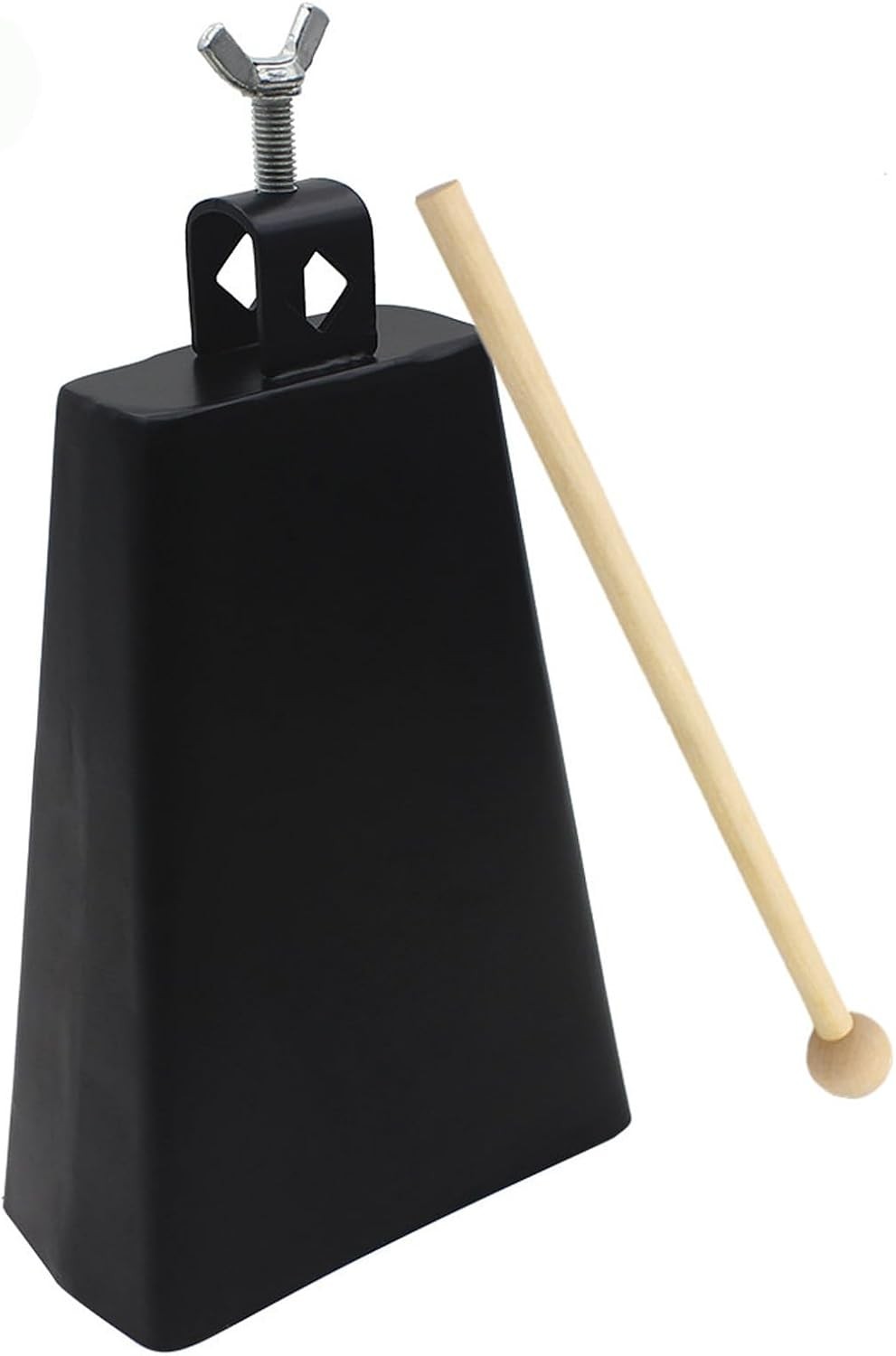 Metal Iron Cowbell 8 inch Steel Large Noise Maker Hand Percussion Instrument wit