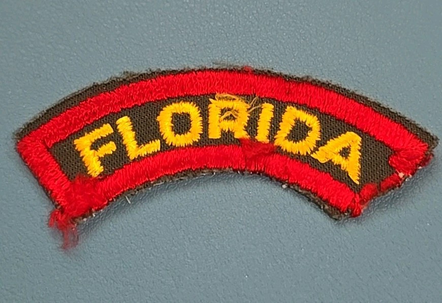 Florida Patch Tab-Yellow/Red-Twill-CC Backing*