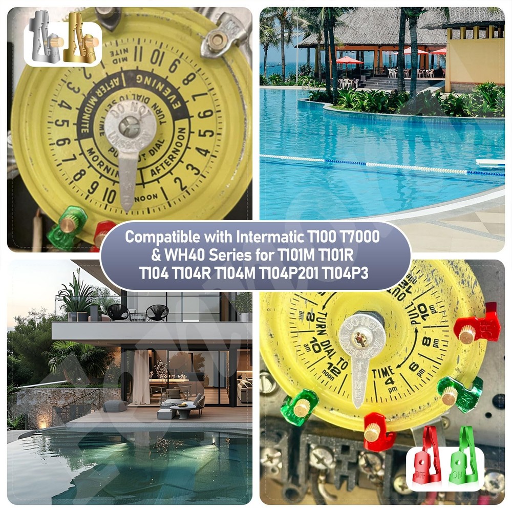 Time Switch Replacement Trippers Kit/Pool Timer On Off Red Green Gold Silver