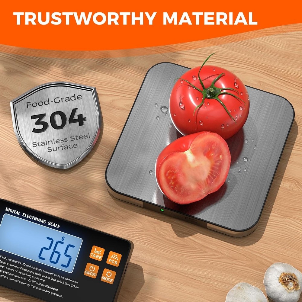 Rechargeable Split Digital Kitchen Food Scale - TRUDIN Weight Scale 2 Pack