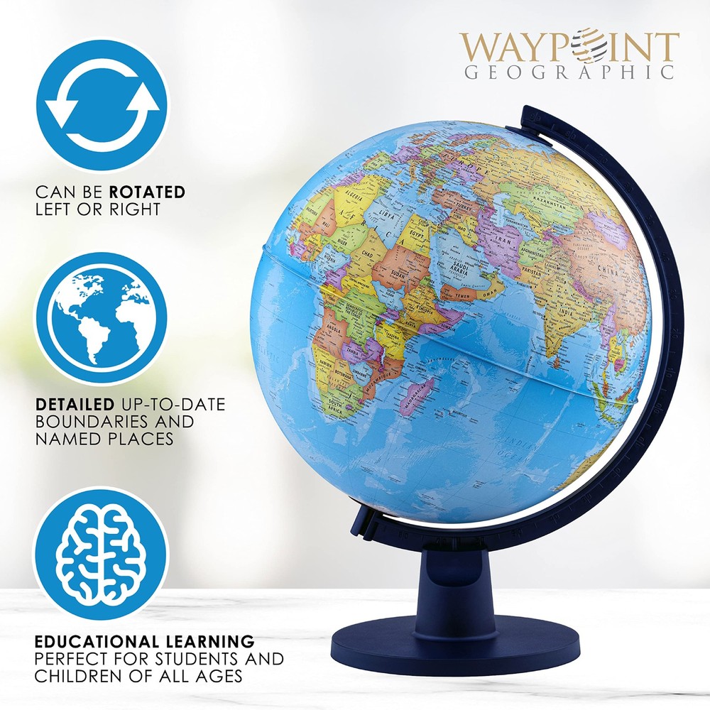 Scout+ Illuminated With Map, World Globe for , Decorative Classroom Globe wit...