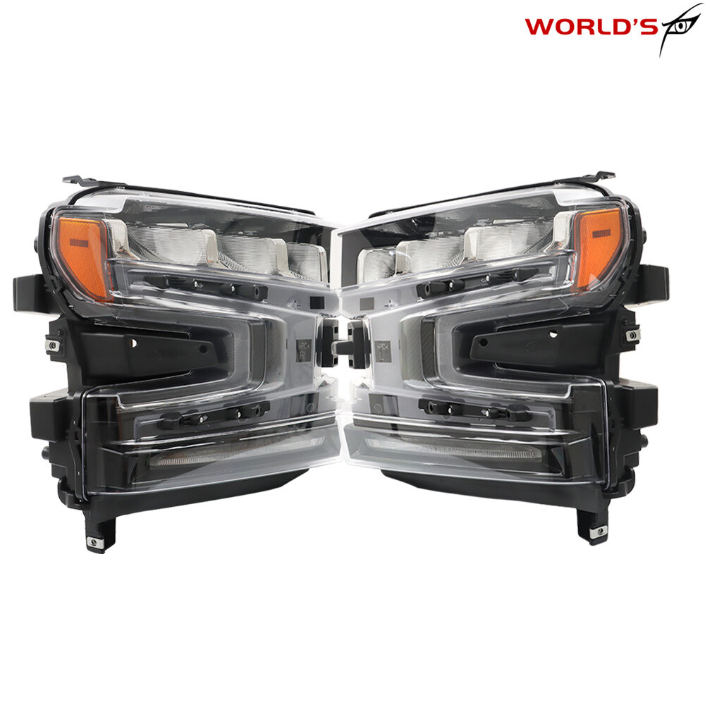 For 2019-2021 Chevy Silverado1500 LH&RH Headlights Assembly LED W/Halogen Signal