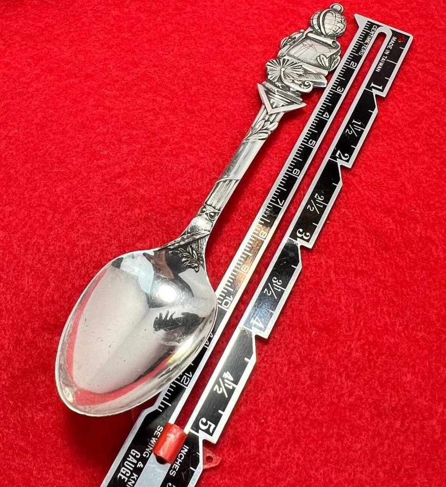 RW Higher Education 1900's Sterling Silver Spoon Globe Handle