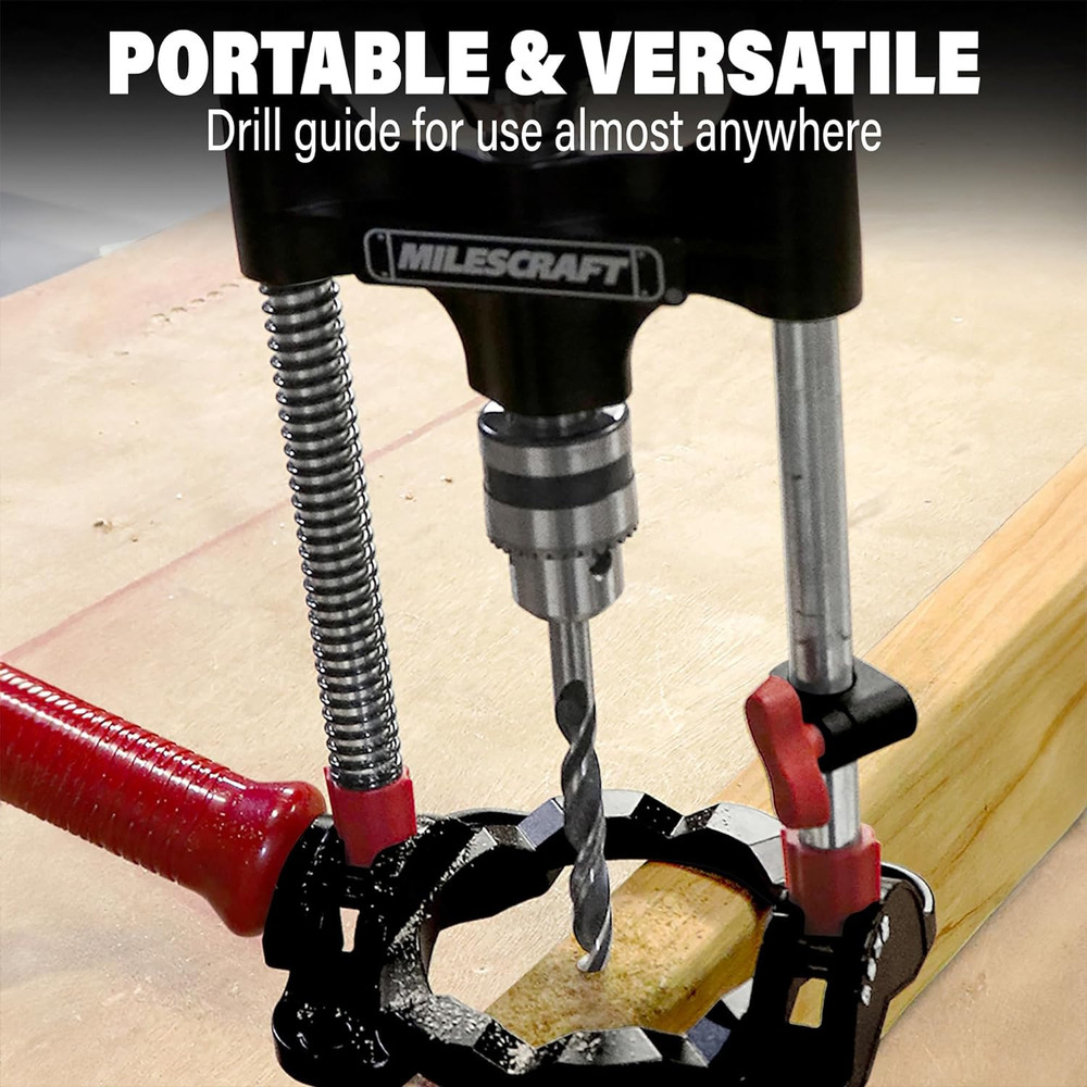 Portable Drill Guide Jig Adjustable Drilling Attachment 3/8 Chuck
