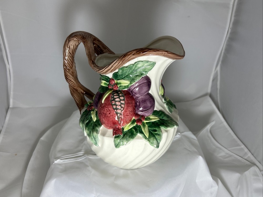 Fitz & Floyd 1992 Winter Fruit 2 1/2 Quart Pitcher - Excellent Condition