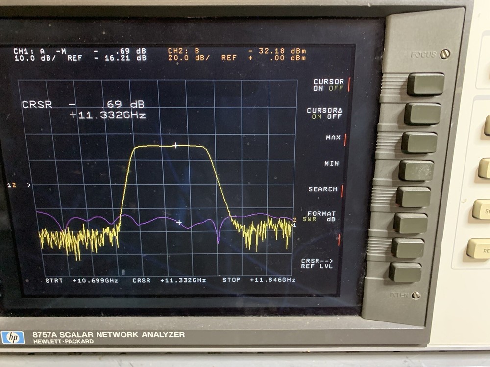 RF MICROWAVE FILTER 10.8Ghz With Duplex Isolator 11.3 Ghz