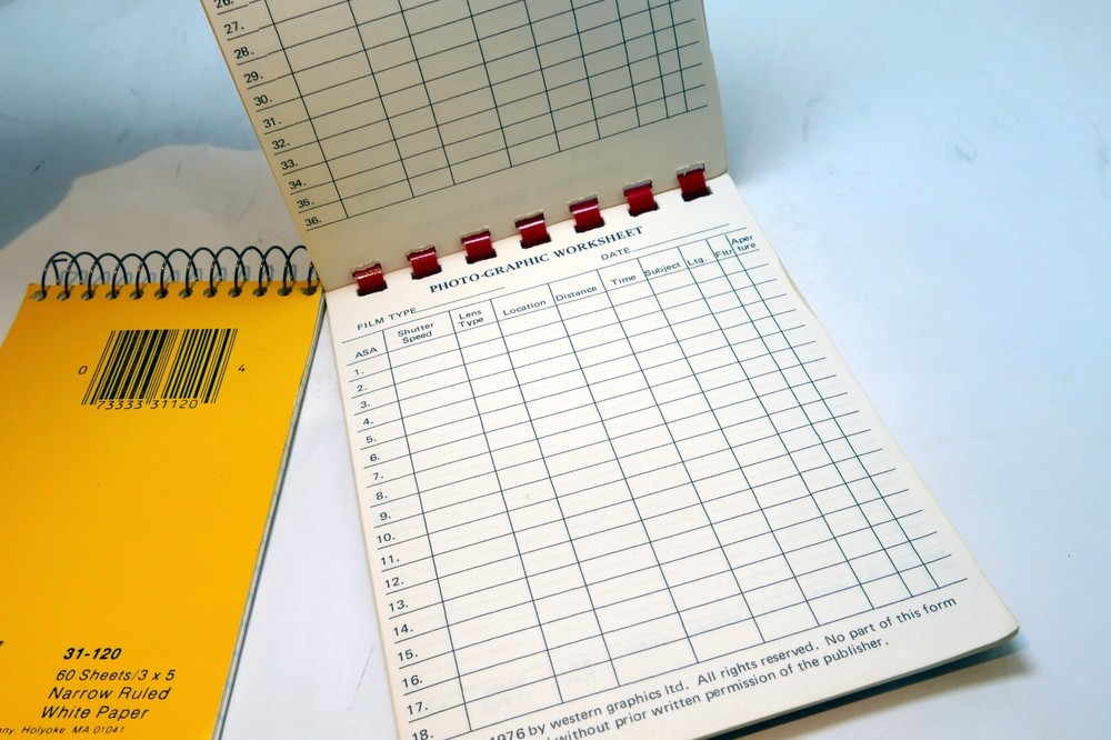 Photo-Graphic worksheet 4X5" notebook notes