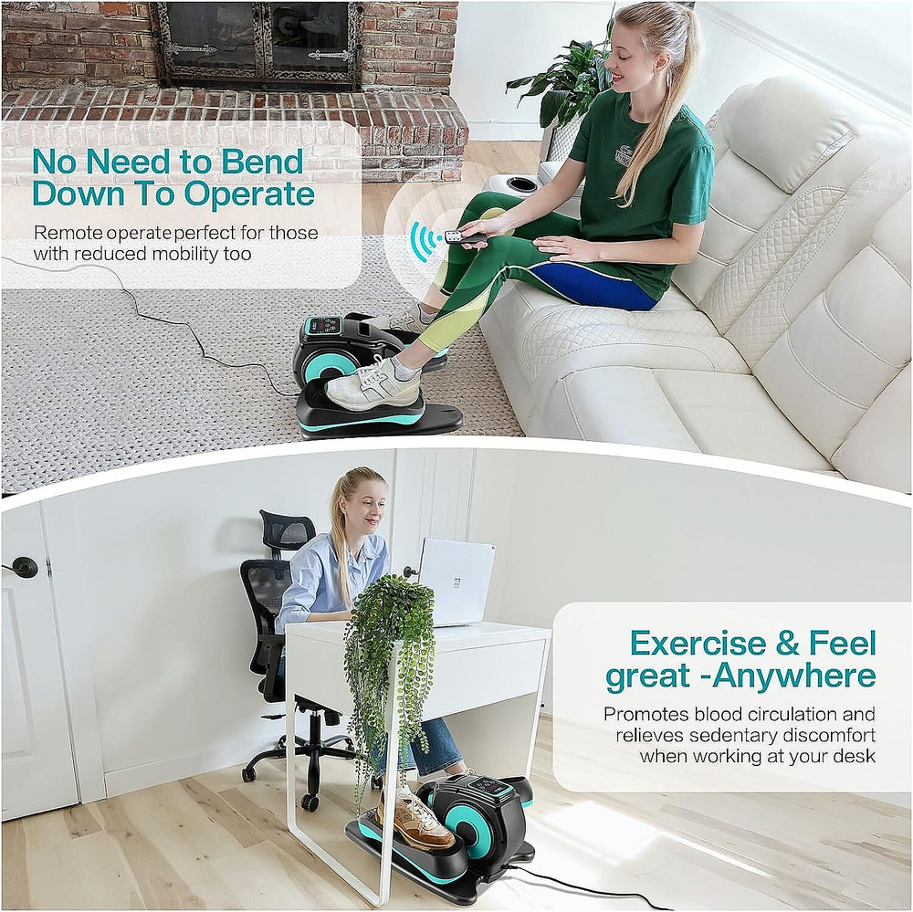 Elliptical Electric, Under Desk, Seated Pedal Exerciser with Remote Control,