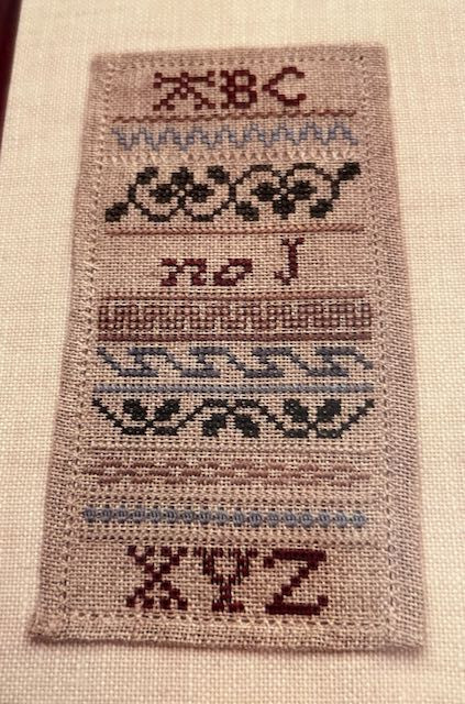 THE NO J SAMPLER Eileen Bennett Chart, Linen Fabric, Ginnie Thompson Thread