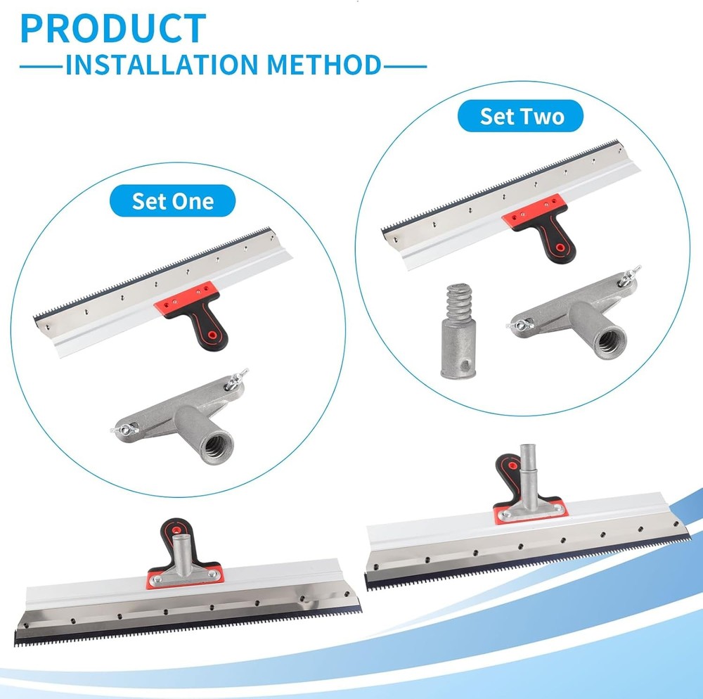 Self-Leveling Epoxy Floor Tool Kit with 20" Spiked Roller, 22" Squeegee, 9" Bubb