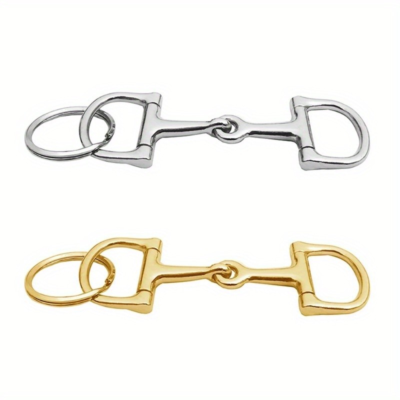 5pc D‑Shaped Snaffle Keychain Durable Silvery Horse Snaffle Bits Key