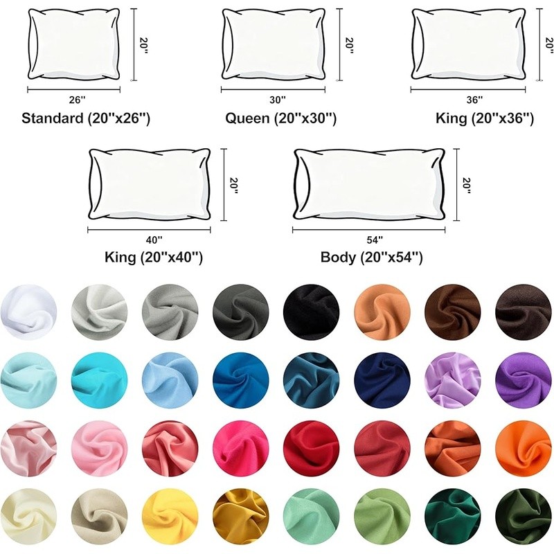 Queen Size Microfiber Pillowcases Soft Breathable Envelope Closure Home Use