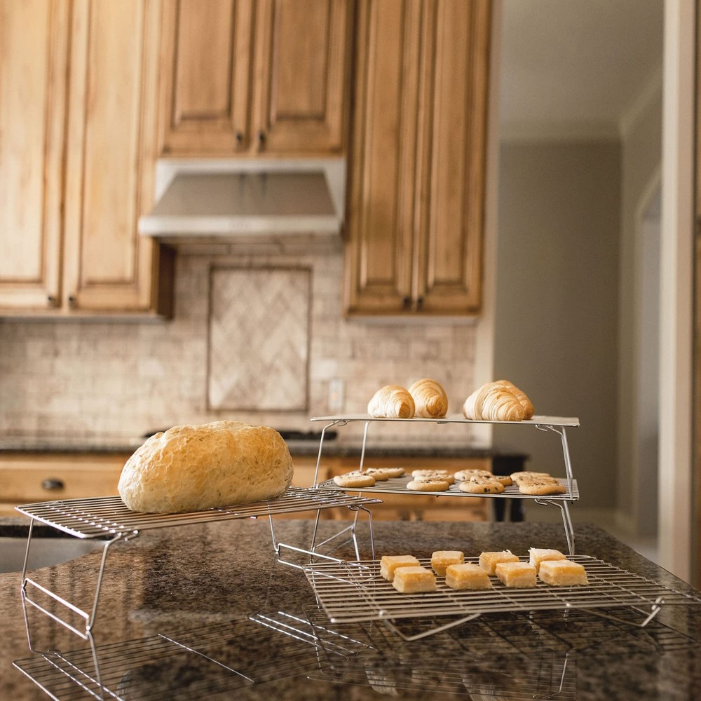 4-Tier Stackable Cooling Racks for Baking, 100% Stainless Steel Wire Rack, Ov...