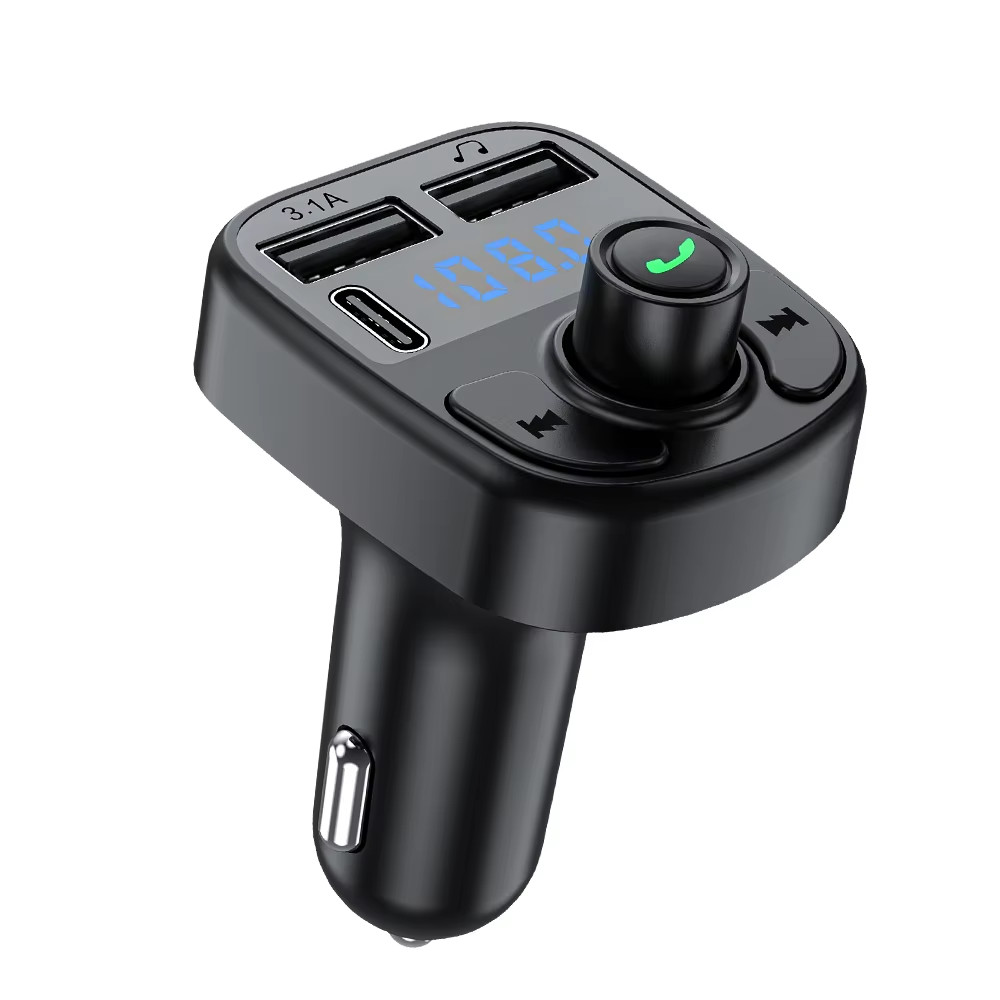 Car Charger Bluetooth FM Transmitter MP3 2USB Fast Charging Digital Display Car
