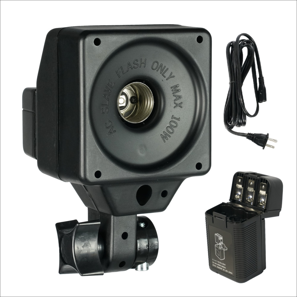 Portable Studio Flash Light Bulb Single E27 Light Head - Included Battery Pack