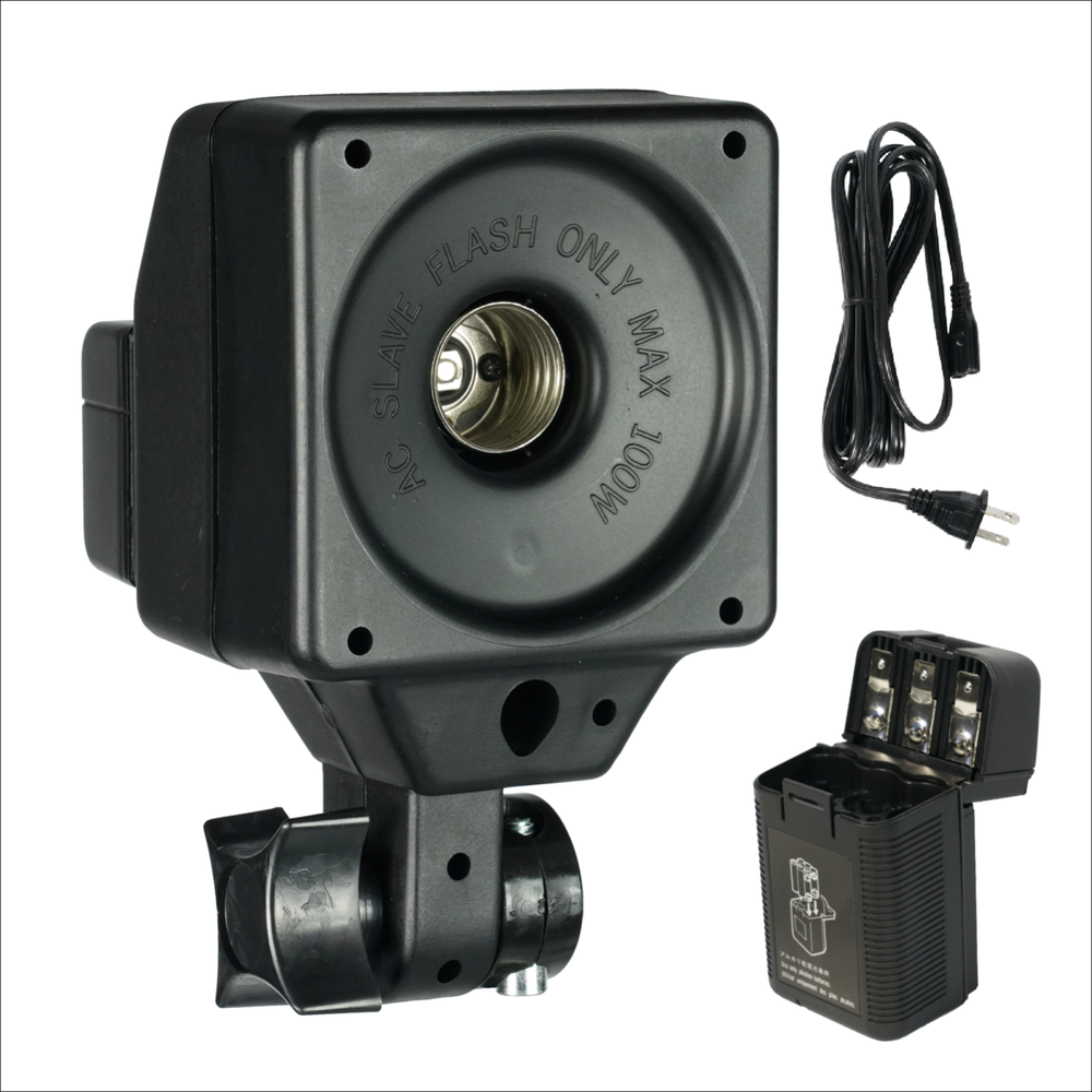 Portable Studio Flash Light Bulb Single E27 Light Head - Included Battery Pack