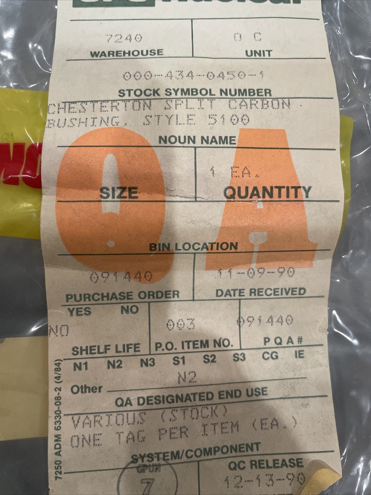 Chesterton Split Carbon Bushing, Style 5100