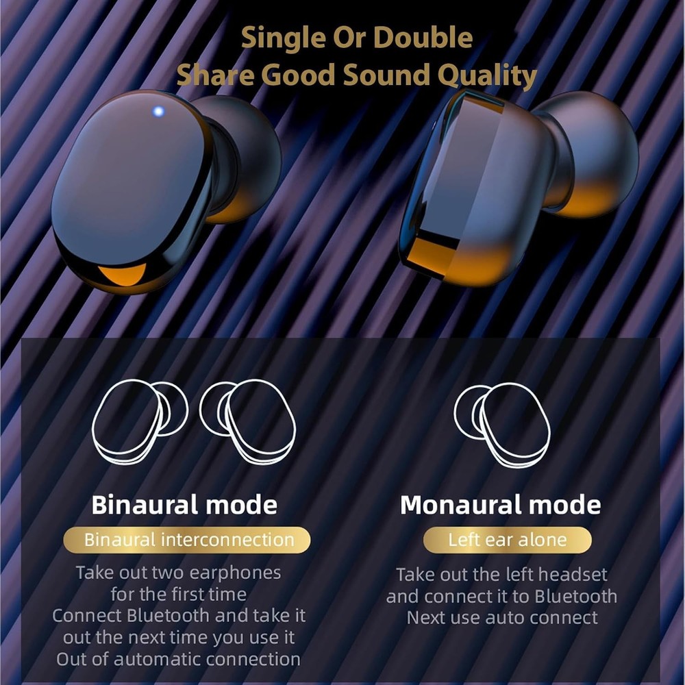 LED Display Bluetooth Earbuds Touch Control TWS Headphones for iOS/Android USA