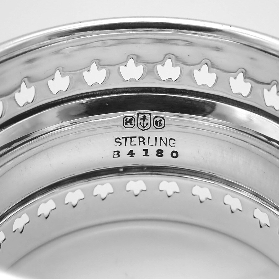 Napkin Ring Pierced Borders Gorham Sterling Silver Mono Milton
