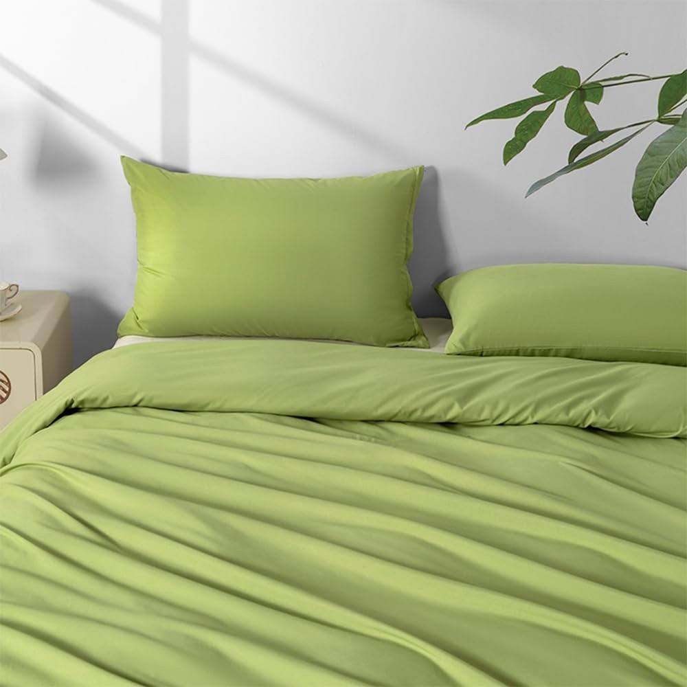 2 Pack Microfiber Zipper Pillowcases, Soft Comfortable Not Shrink Olive Green...