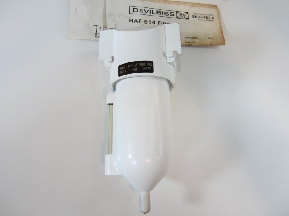 MAC TOOLS AF-140 Devilbiss Compressed Air Water Filter HAF-514 Filter NOS, USA.