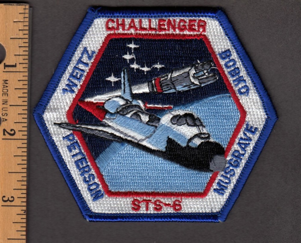 1983 Shuttle Challenger STS-6 vintage embroidered patch Weitz Bobko (A7