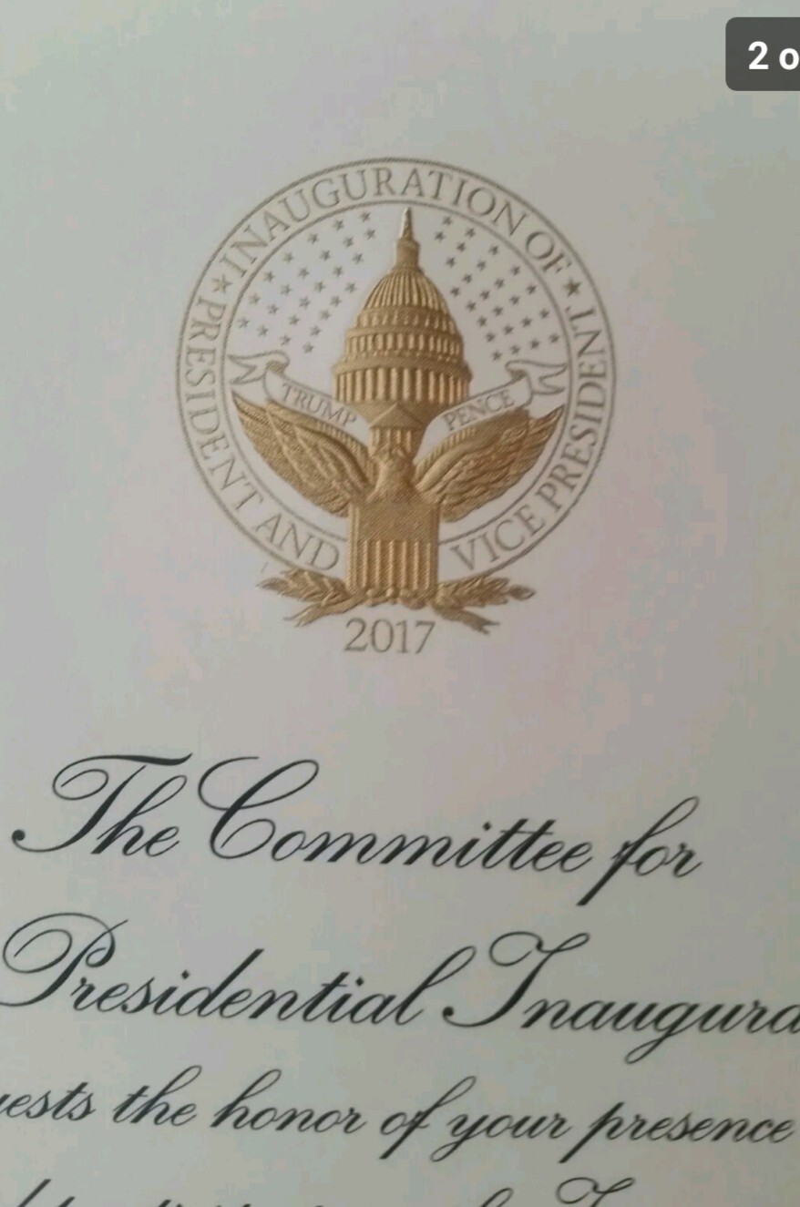 PRESIDENT DONALD J TRUMP 2017 INAUGURATION ENGRAVED INVITATION NEW.