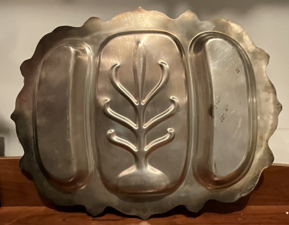 Well Tree Serving Tray Silver Plated