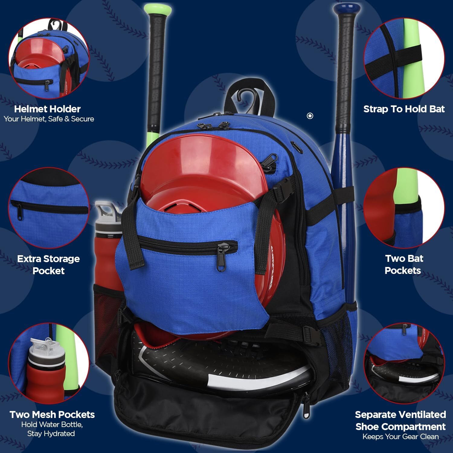 Exxact Sports Baseball Bag for Adults - Softball Baseball Helmet Bag