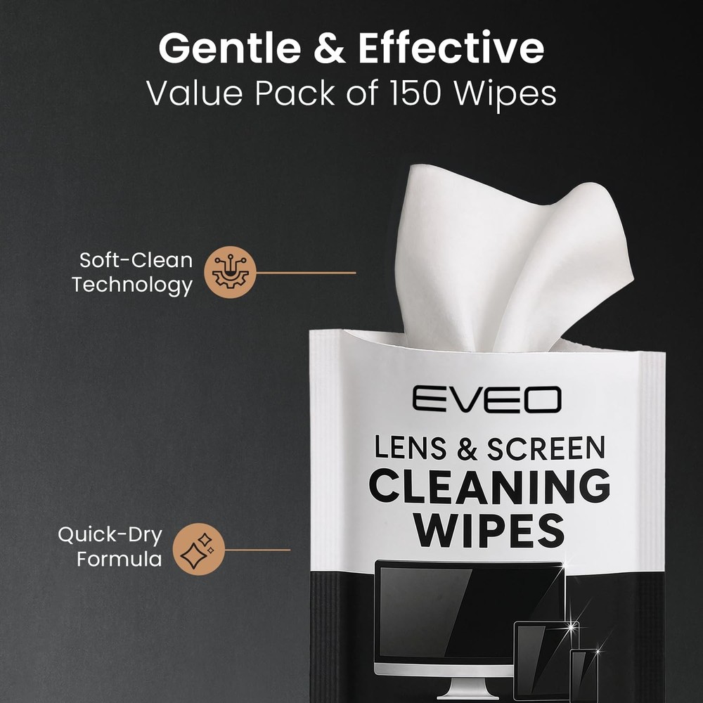 150 PCS Electronic Screen Cleaner Wipes Computer Laptop Phone Lens PC
